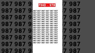 Let See How Genius You are - Find 978 #Shorts