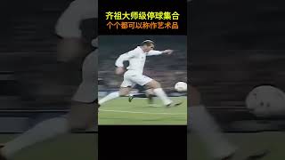 齐达内赛场艺术停球，就是头太亮了 ！⚽