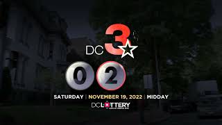DC LOTTERY Midday 11/19/2022