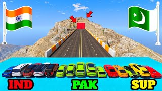 India Vs Pakistan | Gta 5 India Vs Pakistan Vs Super Cars Mount Chilliad Jumping Challenge | Gta V