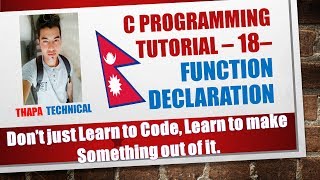 C Programming Tutorial - 18 - Function Declaration/Prototype (Nepali)