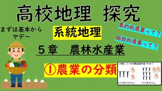 【地理探求】系統地理 農業の分類