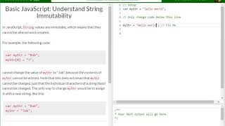 Basic JavaScript Understand String Immutability free code camp Dani