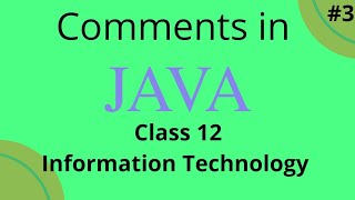 Comments in java||java comments ||#3||#java||#cbse ||saral programming