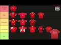 liverpool premier league home kits ranked liverpool home kits tier ranking