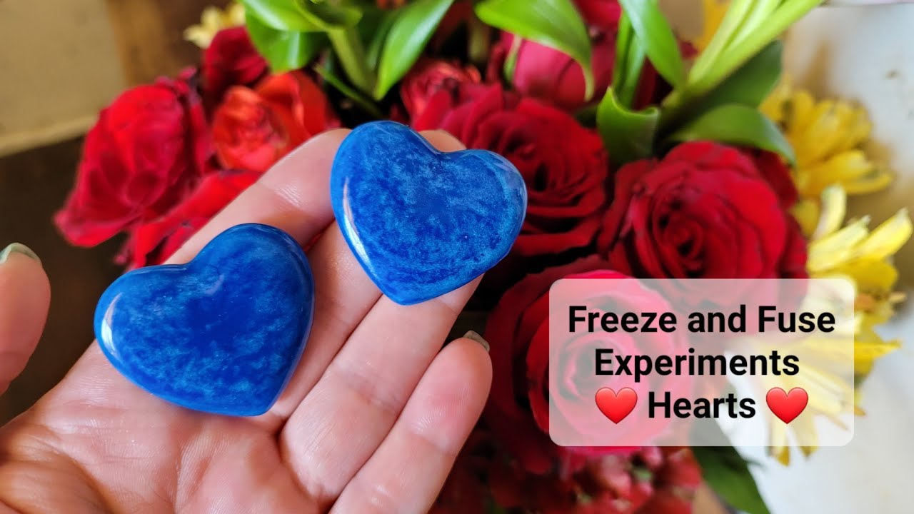 Fused Glass Freeze N Fuse Experiments! Hearts - YouTube