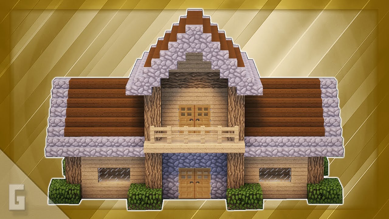 Minecraft Wooden House Tutorial 14 Youtube