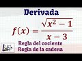 Derivada de f(x)=√(x²-1)/(x-3) | Regla del cociente y Regla de la cadena | La Prof Lina M3