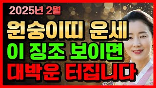 원숭이띠 주목! 2025년 2월 원숭이띠 운명이 바뀝니다! 원숭이띠를 위한 충격적인 운세 2025년 원숭이띠 운세 44년생 56년생 68년생 80년생 92년생 재물복