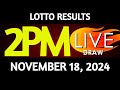 Lotto Result Today 2:00 pm draw November 18, 2024 Monday PCSO LIVE