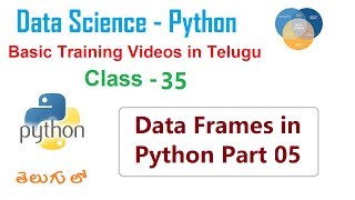Data Frames in Python Part 05 in Telugu | Python Data Frames | VLR Training Class - 35