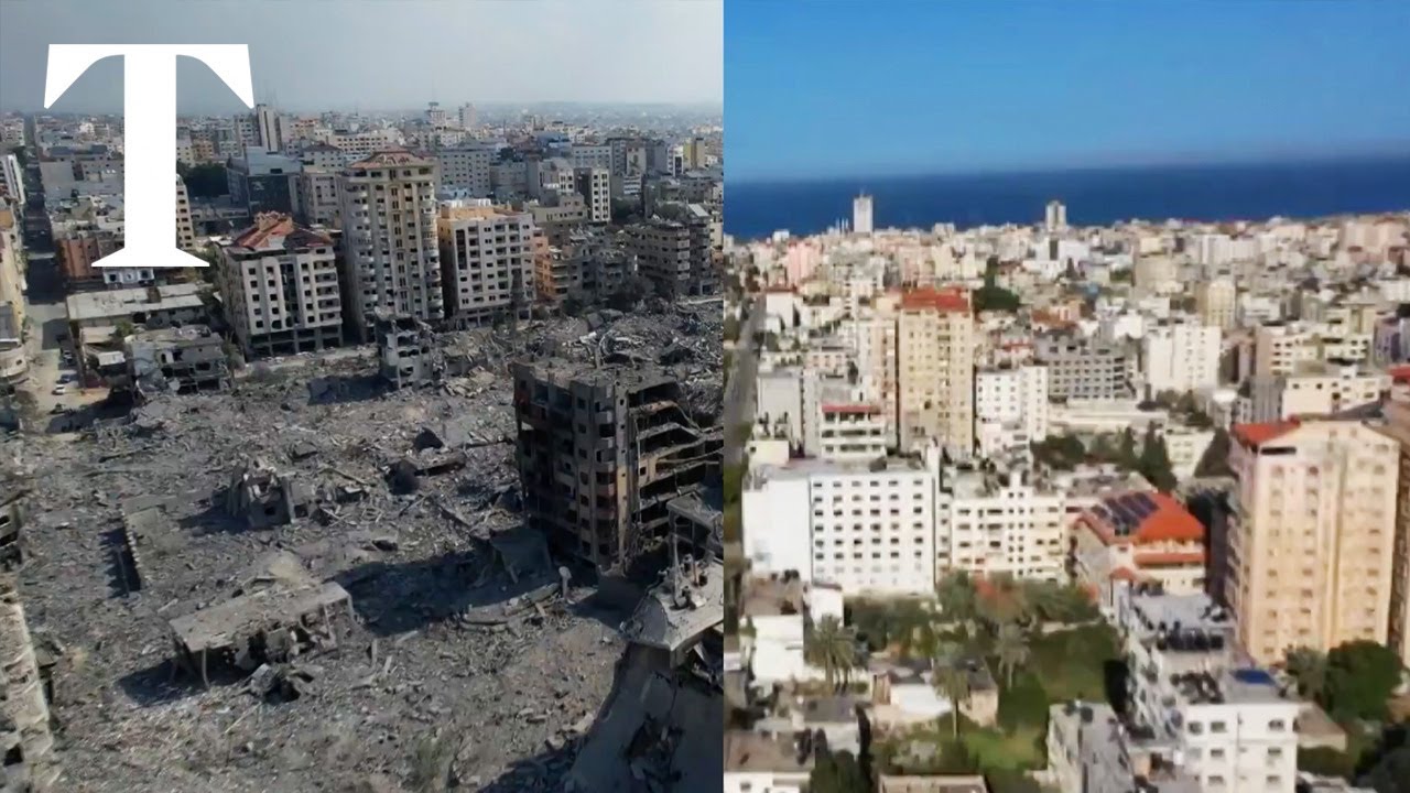 Drone Footages Shows Before And After Devastation Of Gaza From Israeli ...