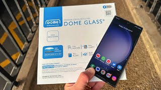 Samsung Galaxy S23 Ultra Whitestone Dome Premium Screen Protector install \u0026 review!