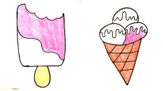 2 easy ice cream drawing for kids | easy drawing for kids | easy ice cream drawings step by step