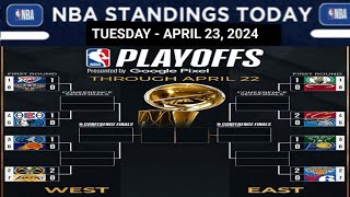 NBA PLAYOFF 2024 BRACKETS STANDING TODAY | NBA STANDING TODAY as of APRIL 23, 2024 | NBA 2024 RESULT