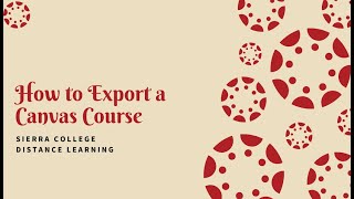 How to Export a Canvas Course