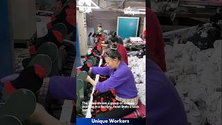 Making socks in china - The workers do their job perfectly || #machine #shorts