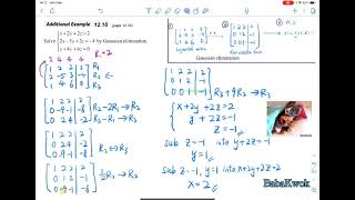 Gaussian elimination (I)高斯消去法HKDSE Maths M2 Matrices矩陣 System of Linear equation線性方程組 row reduction