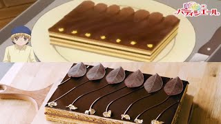 复刻「梦色糕点师」同款歌剧院蛋糕Opera cake，咖啡巧克力爱好者的完美享受！樫野姐姐最喜欢的经典法式甜品