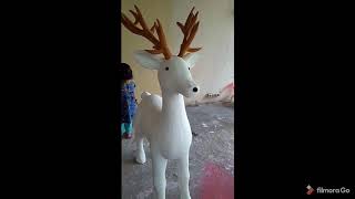 Patung kartun,rusa natal dari styrofoam