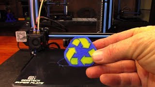 3D Printed 2 Color Recycling Symbol On The Geeetech A10M