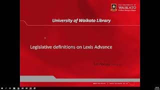 Legislative definitions on Lexis Advance