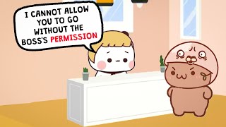 No Permission ❌No Entry 😮A Stranger in the Dudu's OFFICE| Bubu Dudu | 3d Animation #BDC696