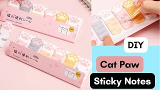 DIY Cat Paw Sticky Notes / How to make Sticky Notes without double sided tape/Homemade Sticky notes