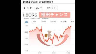 日銀 0.5％利上げの影響は？　#インド投資#インド株#Indianstocks#ルピー安#10年国債金利#国債金利#円高#ドル安#為替#日銀利上げ