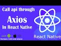 Axios in React Native | Axios Get Method in React native| React Native Call Api by TechWithYasir
