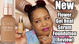 NEW: Flower Get Real Serum Foundation | Mature Skin | Over40 (Makeup Review)