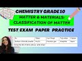 Grade 10 Chemistry Matter and Materials Test and Exam Practice