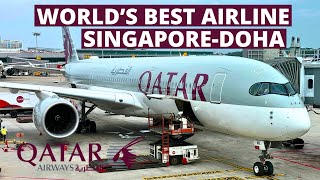 Qatar Airways | Airbus A350-900 | Singapore -Dubai stopover in Doha|Al Maha lounge| Full Trip Report