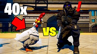 What Happens if 40X CHICKENS Meet I.O Boss in Fortnite Chapter 3!