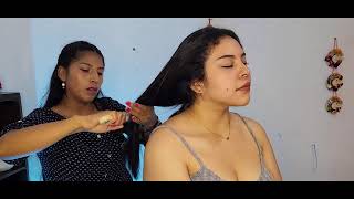 Masaje relajante ASMR con PAULINA, cepillado de cabello y sonidos suaves para tu relajación 🥰