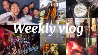 Weekly Vlog: (cooking,tihar celebration,night date,deusi, get together & more)