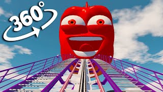 360° Red Larva oi oi oi - Roller Coaster - Fruit Heaven VR