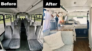 BUS CONVERSION FULL BUILD | 1 year start to finish | DIY for under $10k!