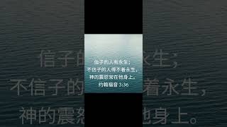 (信耶稣得救) 约翰福音 3:36 信子的人有永生；不信子的人得不着永生，　神的震怒常在他身上。