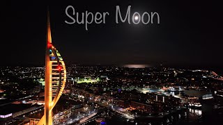 Super Moon - Harvest Moon - Portsmouth Harbour UK - DJI Mavic 3 PRO Nightmode - 17/09/2024