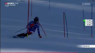 Clement Noel Slalom 2nd round at Chamonix
