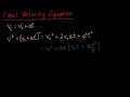 physics 18. final velocity equation