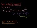 physics 18. final velocity equation