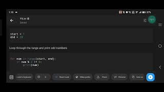 Python Program to Print All Odd Numbers in a Range