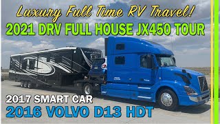 2021 DRV FULLHOUSE JX450 TOUR | 2016 VOLVO D13 HDT | FIRST CLASS REAL FULL TIME LIVING TOUR | EP181