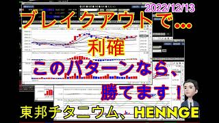 【このパターンなら勝てます！】デイトレ検証、ブレイクアウトで利確。東邦チタニウム。