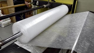 Process of Making Bubble Wrap. Packaging Materials Factory in Korea