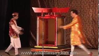 Indian magician, P C Sarkar Jr. shows his famous magic trick, ' The Golden Light'
