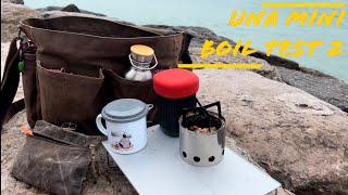 Suluk46 Una Mini (Sub 2oz Ti Wood Gas Stove) Boil Test 2 w/ HW Pellets