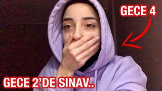 BENİMLE SABAHLAYIN| GECE 2'DE SINAVA GİREREK SABAHLIYORUM🌚👩🏻‍💻